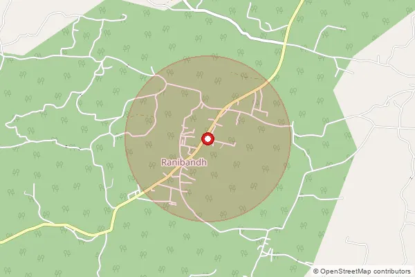Map showing approximate area covered by Pincode 722148 — Kadmagarh Bo, Bankura