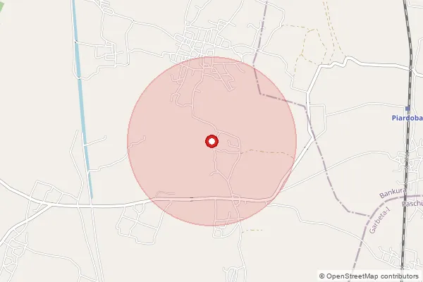 Map showing approximate area covered by Pincode 722149 — Methana Bo, Bankura