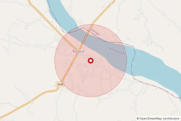 Map showing approximate area covered by Pincode 722150 — Chingra Bo, Bankura
