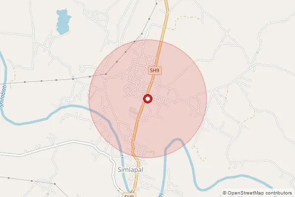 Map showing approximate area covered by Pincode 722151 — Bondubrajpur Bo, Bankura