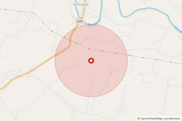 Map showing approximate area covered by Pincode 722154 — Karakberia Sadhuadal Bo, Bankura