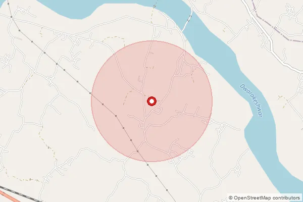 Map showing approximate area covered by Pincode 722156 — Panchmura So, Bankura