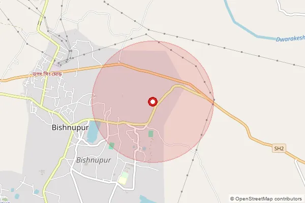 Map showing approximate area covered by Pincode 722157 — Chumosina Bo, Bankura