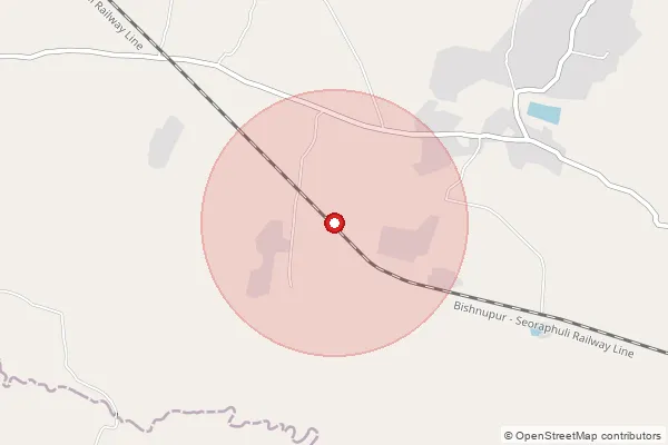 Map showing approximate area covered by Pincode 722161 — Anur Bo, Bankura