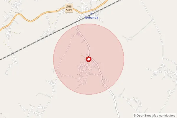 Map showing approximate area covered by Pincode 722176 — Narrah S.O., Bankura