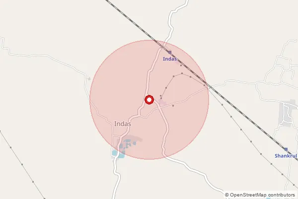 Map showing approximate area covered by Pincode 722201 — Mandra Bo, Bankura