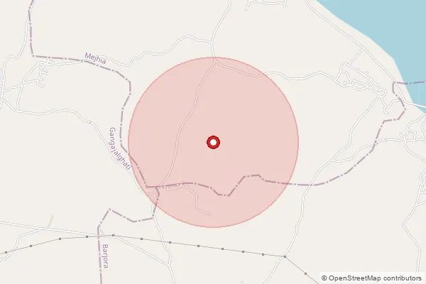 Map showing approximate area covered by Pincode 722203 — Bhattapara Bo, Bankura