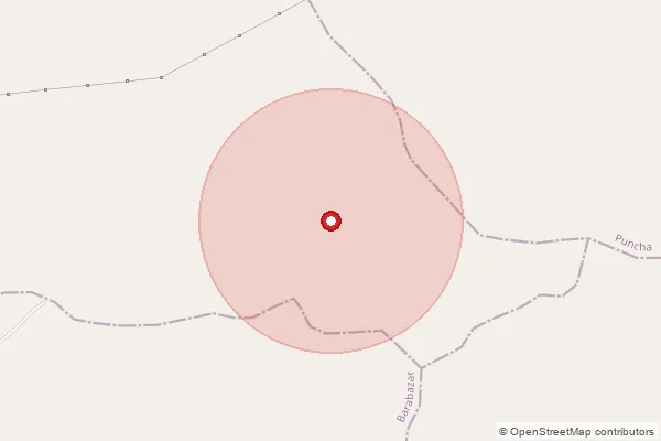 Map showing approximate area covered by Pincode 723102 — Bhandarpuara Bo, Purulia
