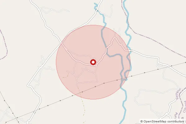 Map showing approximate area covered by Pincode 723121 — Bhamuria Bo, Purulia