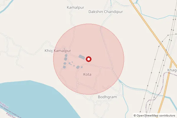 Map showing approximate area covered by Pincode 731124 — Janubazar Bo, Birbhum