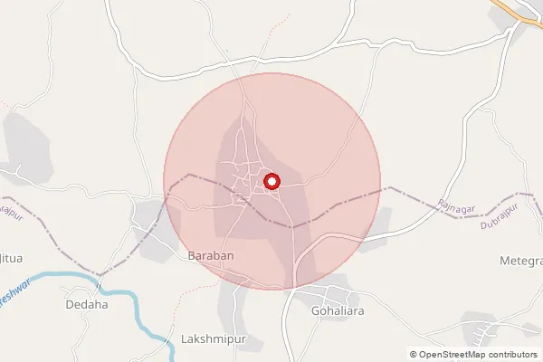 Map showing approximate area covered by Pincode 731126 — Madhaipur Bo, Birbhum