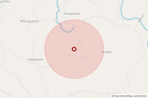 Map showing approximate area covered by Pincode 731127 — Baidyanathpur Bo, Birbhum