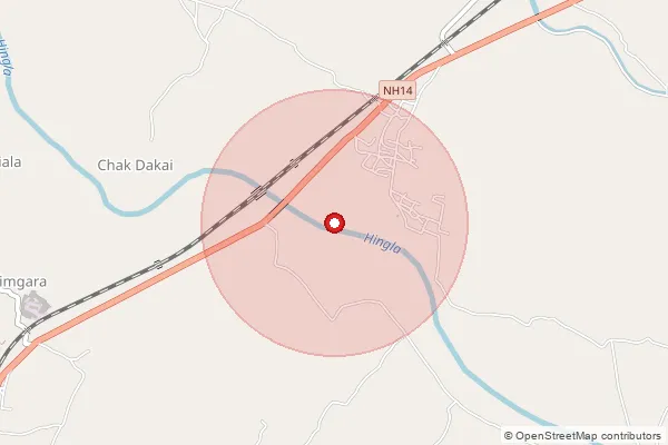 Map showing approximate area covered by Pincode 731133 — Paigora Bo, Birbhum