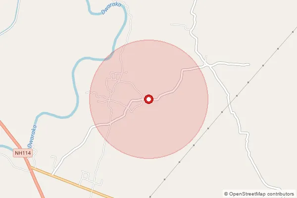 Map showing approximate area covered by Pincode 731216 — Mohula Bo, Birbhum