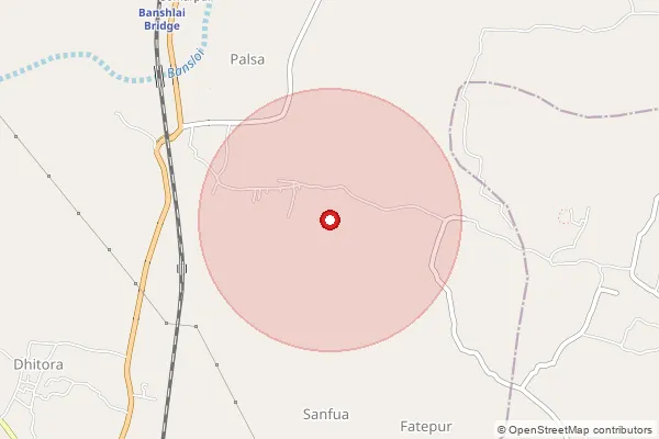 Map showing approximate area covered by Pincode 731219 — Kanakpur Bo, Birbhum