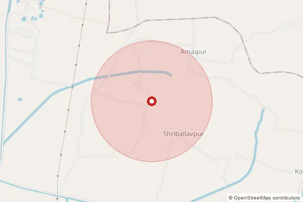 Map showing approximate area covered by Pincode 731220 — Kaitha Bo, Birbhum