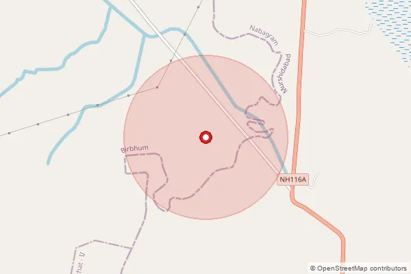 Map showing approximate area covered by Pincode 731237 — Bhadrapur Bo, Birbhum
