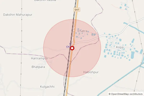 Map showing approximate area covered by Pincode 731238 — Bhadista Bo, Birbhum