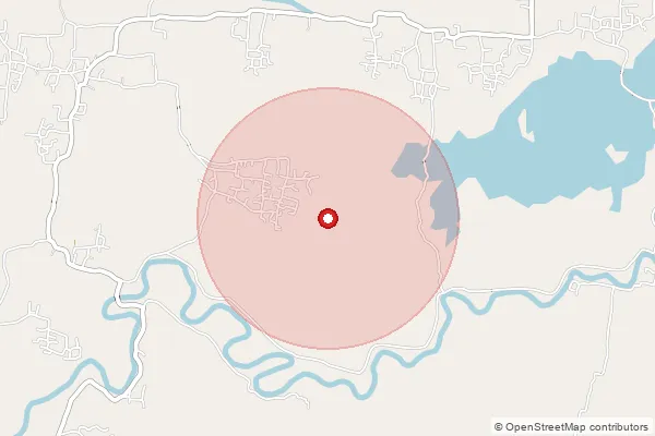 Map showing approximate area covered by Pincode 731303 — Bipratikuri Bo, Birbhum