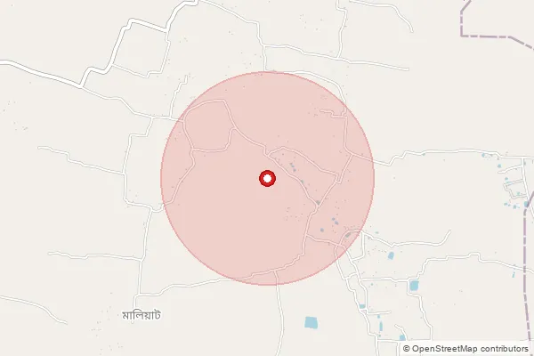 Map showing approximate area covered by Pincode 732128 — Budhia Bo, Maldah