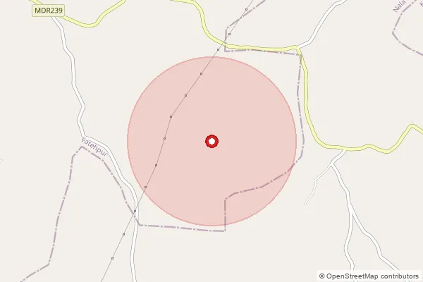 Map showing approximate area covered by Pincode 732215 — Pubarun So, Maldah