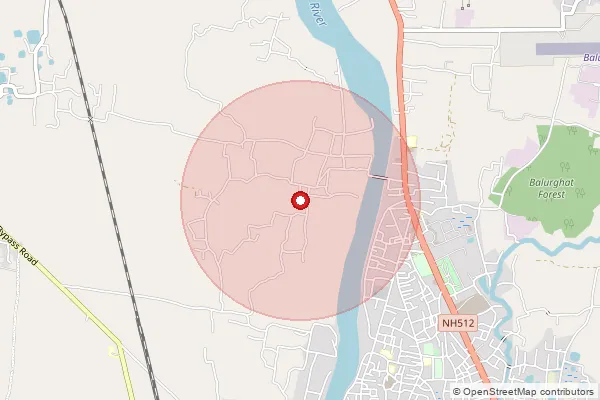 Map showing approximate area covered by Pincode 733103 — Bijoyshree Bo, Dinajpur Dakshin