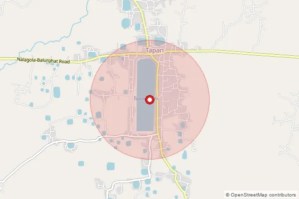 Map showing approximate area covered by Pincode 733127 — Ajmatpur Bo, Dinajpur Dakshin