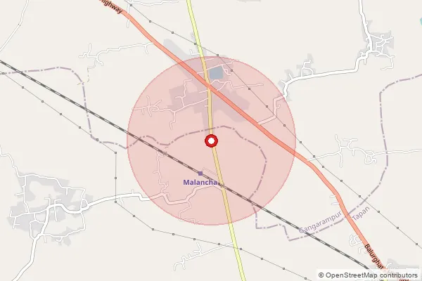 Map showing approximate area covered by Pincode 733139 — Fulbari S.O, Na