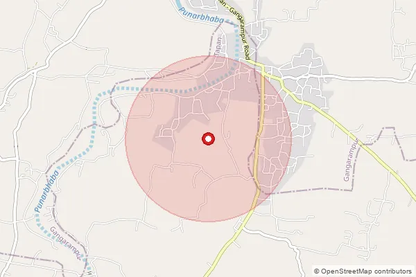 Map showing approximate area covered by Pincode 733142 — Kardah Bo, Dinajpur Dakshin