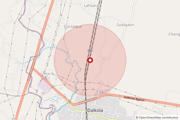 Map showing approximate area covered by Pincode 733201 — Andharia Bo, Dinajpur Uttar