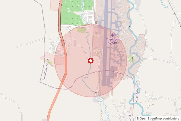 Map showing approximate area covered by Pincode 734014 — Chowpukuria Bo, Darjeeling