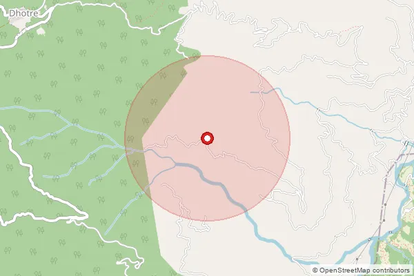 Map showing approximate area covered by Pincode 734104 — Soom Bo, Darjeeling