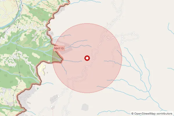 Map showing approximate area covered by Pincode 734220 — Deorali Bo, Darjeeling