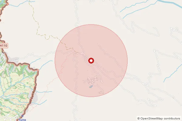 Map showing approximate area covered by Pincode 734224 — Tung So, Darjeeling