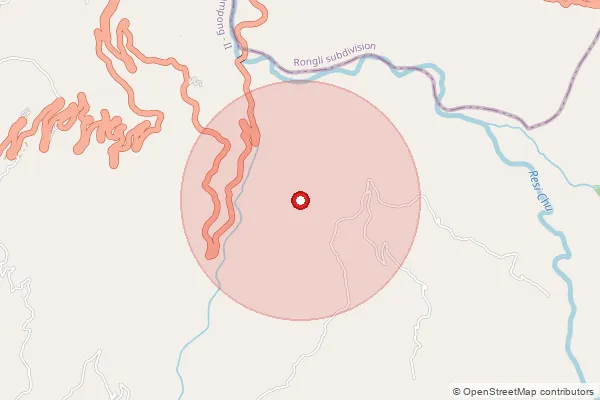 Map showing approximate area covered by Pincode 734311 — Sakyong Bo, Kalimpong