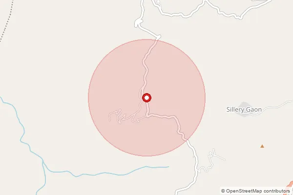 Map showing approximate area covered by Pincode 734315 — Burmeck, Kalimpong