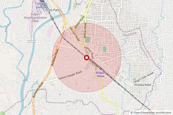 Map showing approximate area covered by Pincode 734425 — Bidhannagar So, Darjeeling
