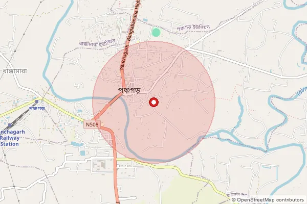 Map showing approximate area covered by Pincode 735132 — Kadobarihat Bo, Jalpaiguri