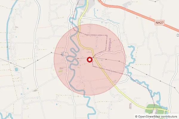 Map showing approximate area covered by Pincode 735133 — Milanpally Bo, Jalpaiguri