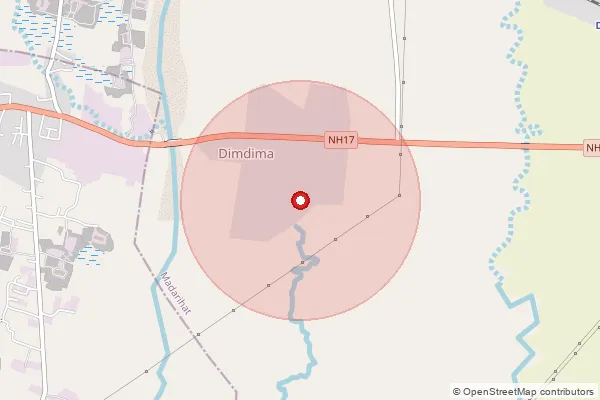 Map showing approximate area covered by Pincode 735204 — Dimdima Bo, Alipurduar