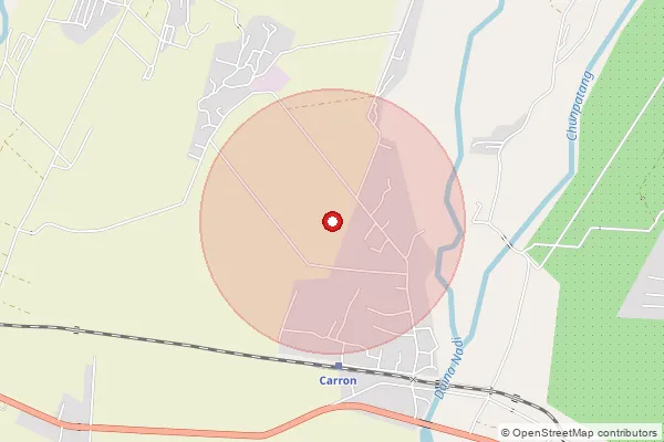 Map showing approximate area covered by Pincode 735205 — Carron So, Jalpaiguri