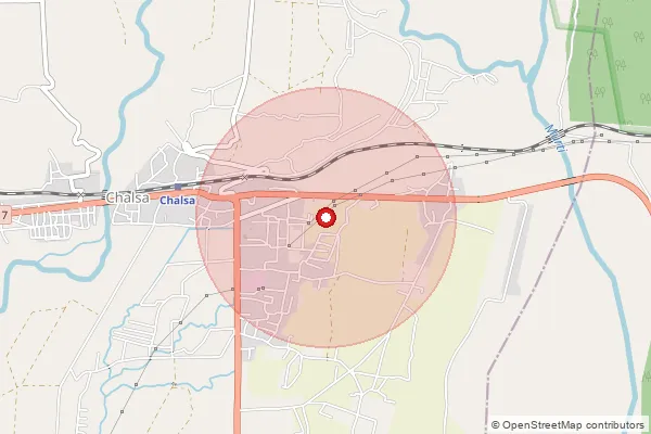 Map showing approximate area covered by Pincode 735206 — Rango Bo, Kalimpong