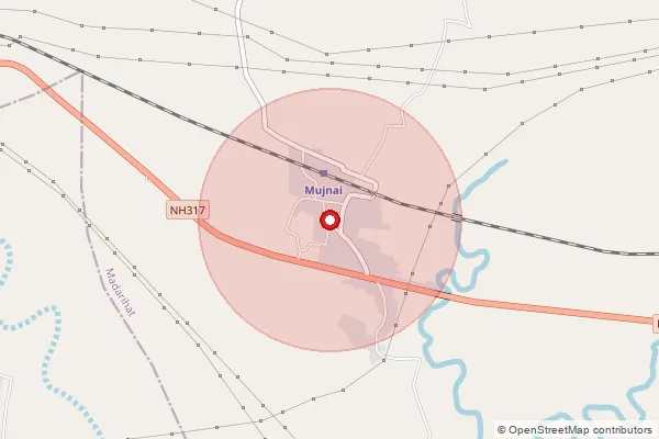 Map showing approximate area covered by Pincode 735213 — Deogaon Bo, Alipurduar