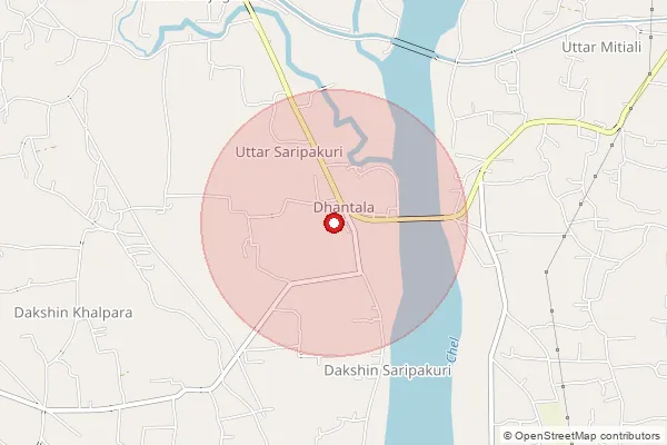 Map showing approximate area covered by Pincode 735218 — Kailashpur Bo, Jalpaiguri
