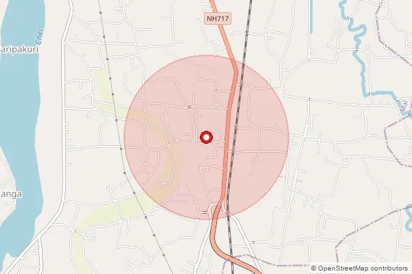 Map showing approximate area covered by Pincode 735219 — Ramsaihat Bo, Jalpaiguri