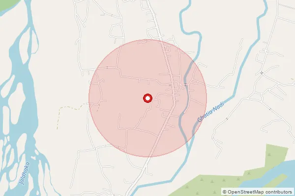 Map showing approximate area covered by Pincode 735225 — Sulkapara Bo, Jalpaiguri