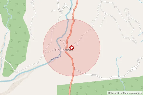 Map showing approximate area covered by Pincode 735231 — Ahlay Bo, Kalimpong