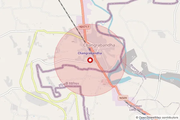 Map showing approximate area covered by Pincode 735301 — Changrabandha So, Coochbehar