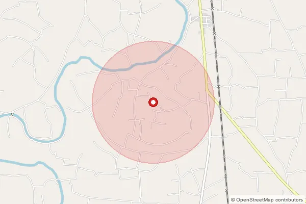 Map showing approximate area covered by Pincode 736135 — Bhagni Parti Bo, Coochbehar