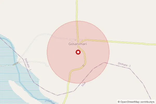 Map showing approximate area covered by Pincode 736145 — Pakhihaga Bo, Coochbehar
